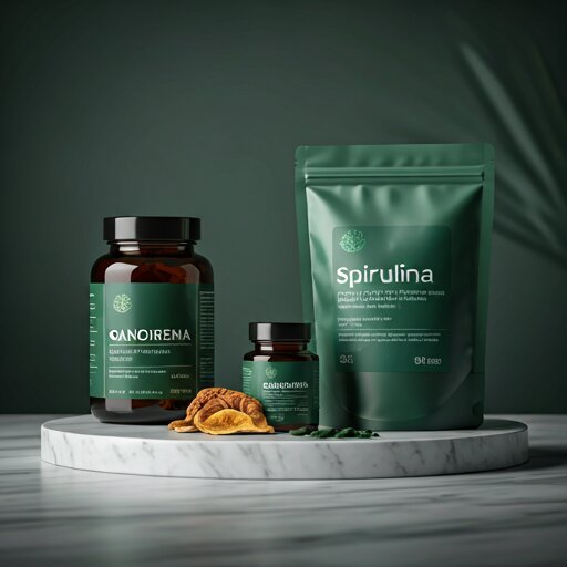 Traditional Ayurvedic massage oils and copper vessels in a dimly lit spa setting