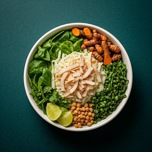A protein-rich vegetarian meal with legumes and vegetables